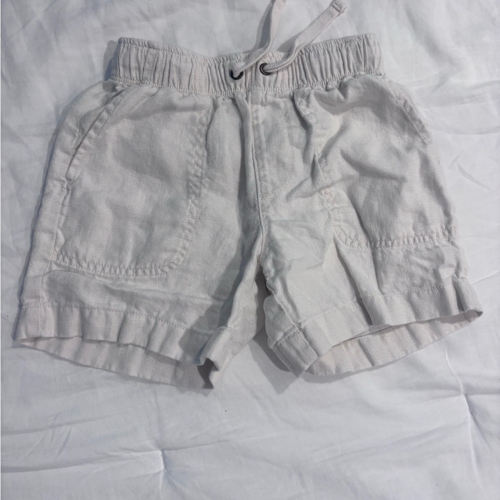 Crewcuts Boys Outfit - Blue Paisley Button-Up Top and Linen Shorts - Picture 11 of 14